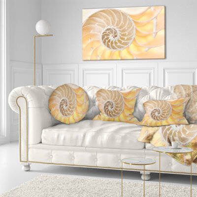 Coussin décoratif à motif de coquillage nautilus