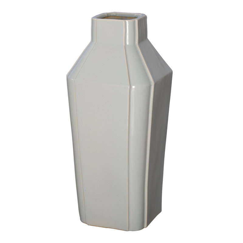 Vase de plancher de cou Janae, Gris