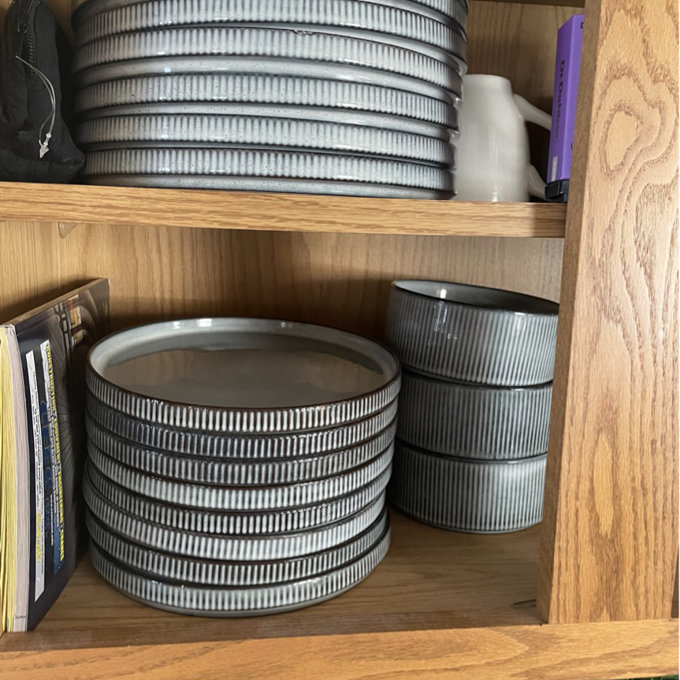 Azal 12-Piece Stoneware Dinnerware Set, Service for 4 - Smoky Blue
