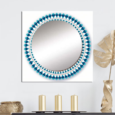 Décoration murale Prinston - Miroir carré Boho Mandala pour chambre à coucher