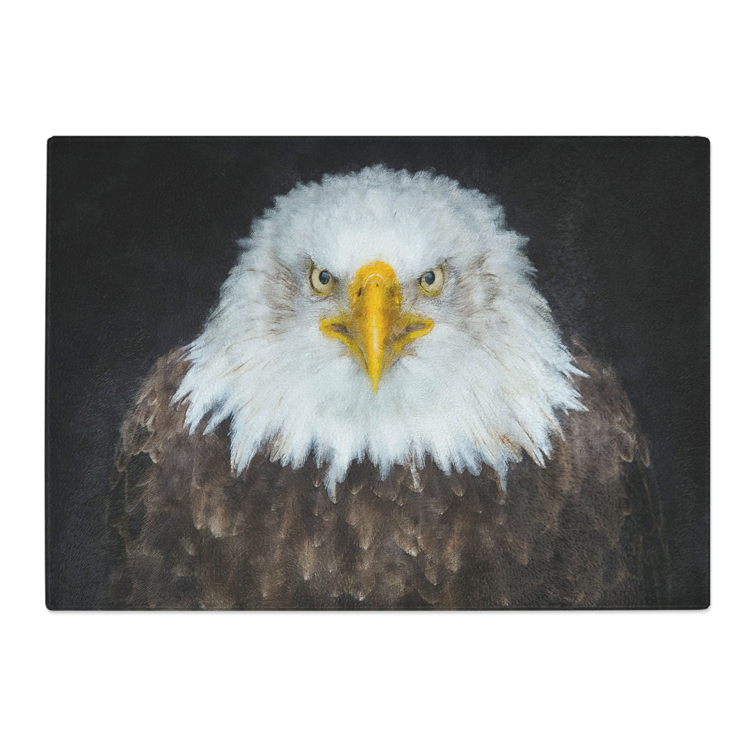 Tempered Glass Bald Eagle Bird Painting Chopping Board