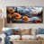 Toile avec cadre flottant or