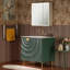 Meuble-lavabo de salle de bain 36 "x 22" avec comptoir simple en céramique Eden, comptoir de meuble-lavabo en pierre d'ingénierie blanche - portes à motif ondulé 3D, cadre élégant aux pieds minces, peu encombrant pour une vie moderne-114222593