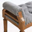 Banc rembourré Mid-Century en bois massif avec accoudoirs roulés, repose-pieds capitonné pour la chambre à coucher et le vestibule, gris-1277687646