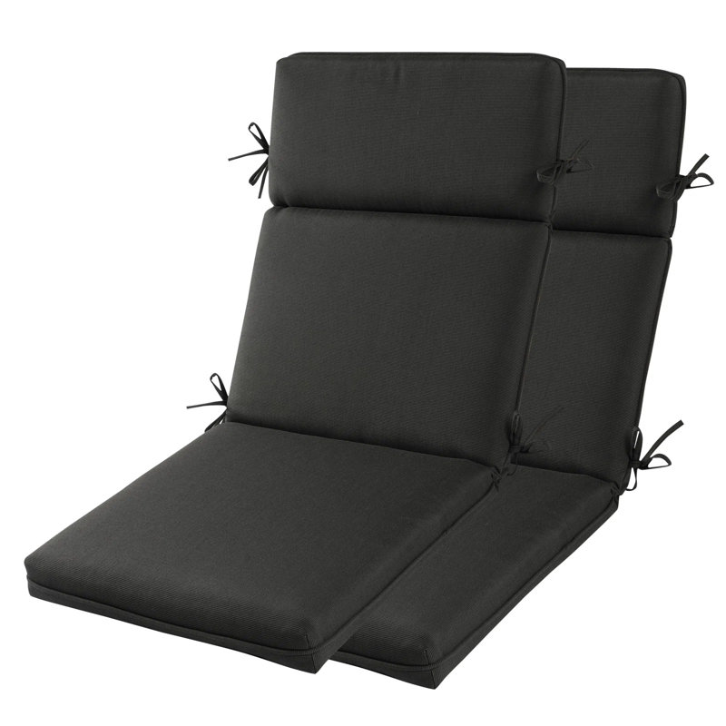 Outdoor/Indoor Adirondack Chair Cushions, High Back Patio Furniture Replacement Cushion, Black