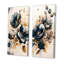 «Fleurs de pavot bleu marine et or II», 2 pièces sur toile-98274271-98274267