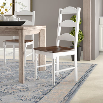 Chaise d'appoint à dossier échelle blanche Fleurance