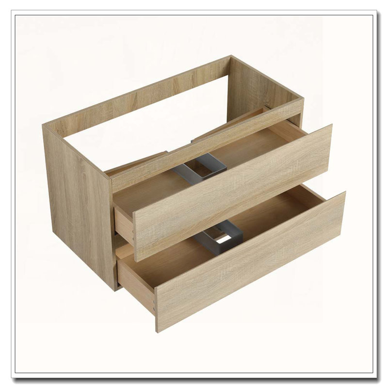 Meuble-lavabo mural sans lavabo, Light Oak