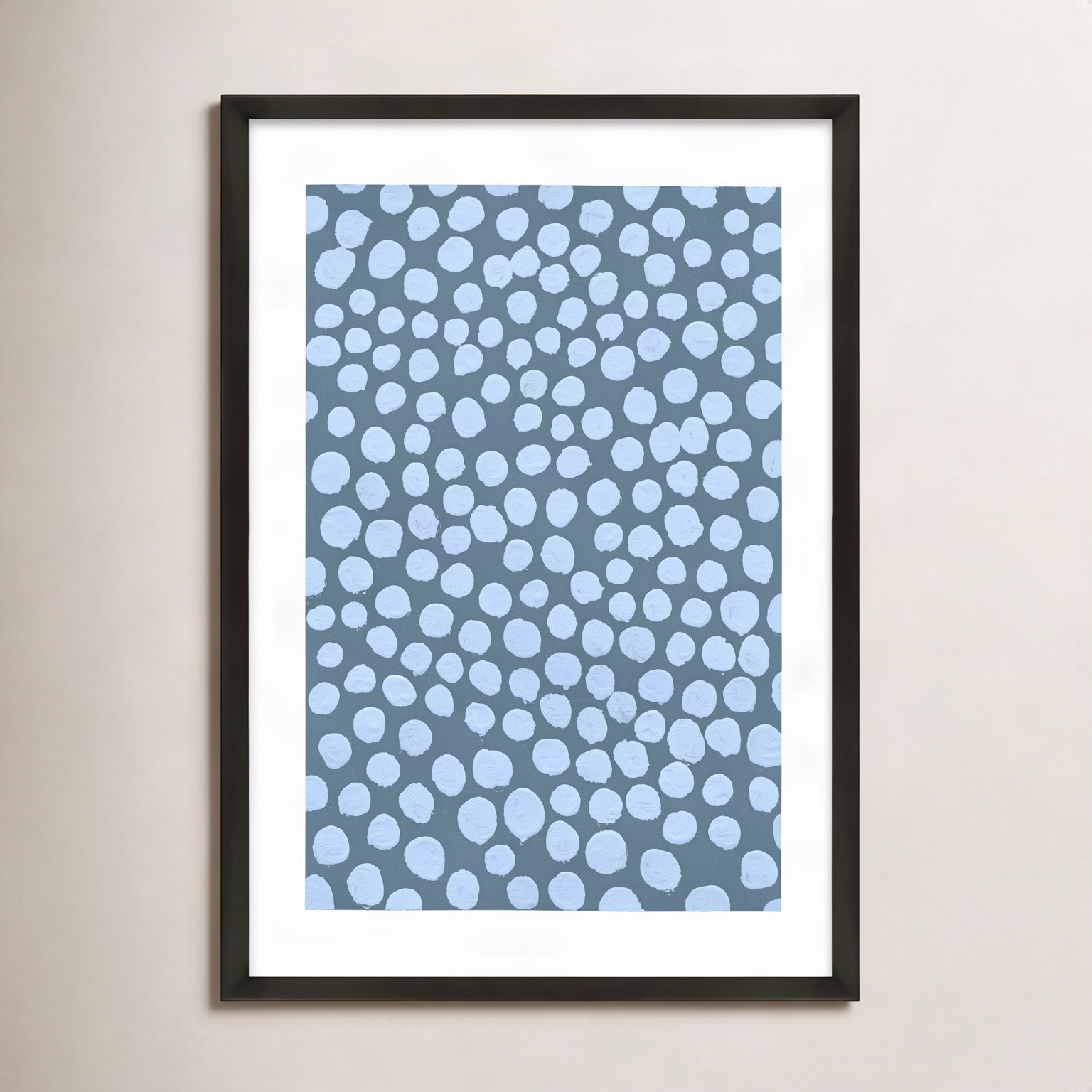 Navi "Periwinkle on Blue Gray" Painting, 38" H x 26.5" W x 1.25" D, Black