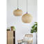 Lustre rond tissé en bambou D22x14 "