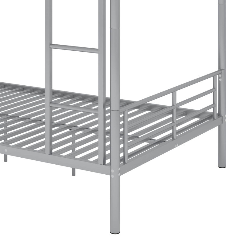 Roomy Full-Size Metal Bunk Bed, Silver