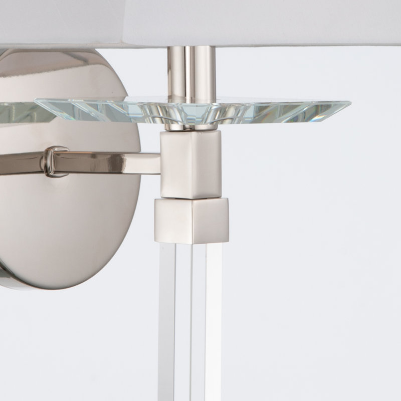 Applique articulée à intensité variable à 1 lumière Omya, Nickel poli