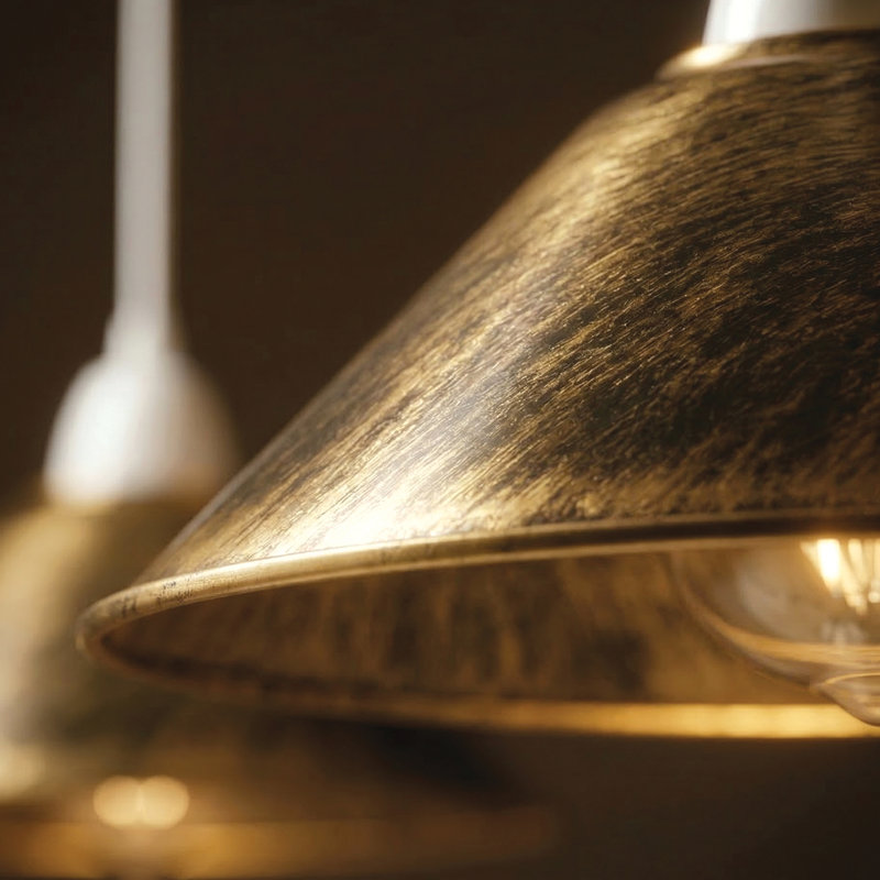 10cm H Metal Cone Lamp Shade, Brushed Copper