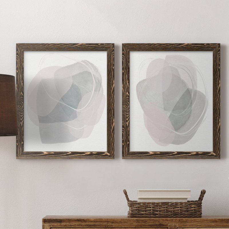 River Jewels I - ensemble de 2 peintures sur toile encadrées, Cadre noyer, H 43,5 po x l 31,5 po x P 1 po
