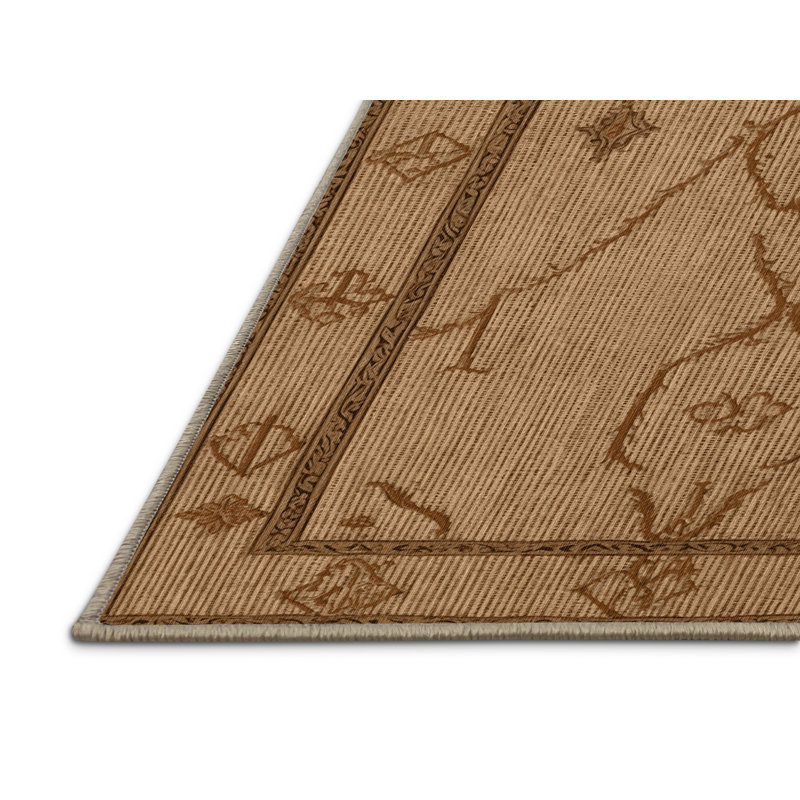 Tapis brun français lavable à la machine, Carré 7 pi