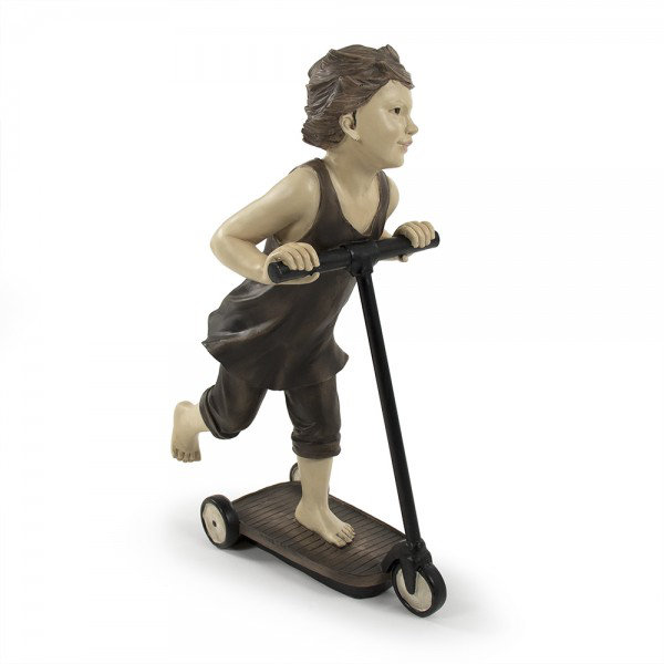 Boy on Scooter Statue