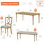 6 Piece Dining Table Set - Includes One Dining Table, One Upholstered Bench, 4 Wood Dining Chairs, Farmhouse Dining Set, Oak-237300348
