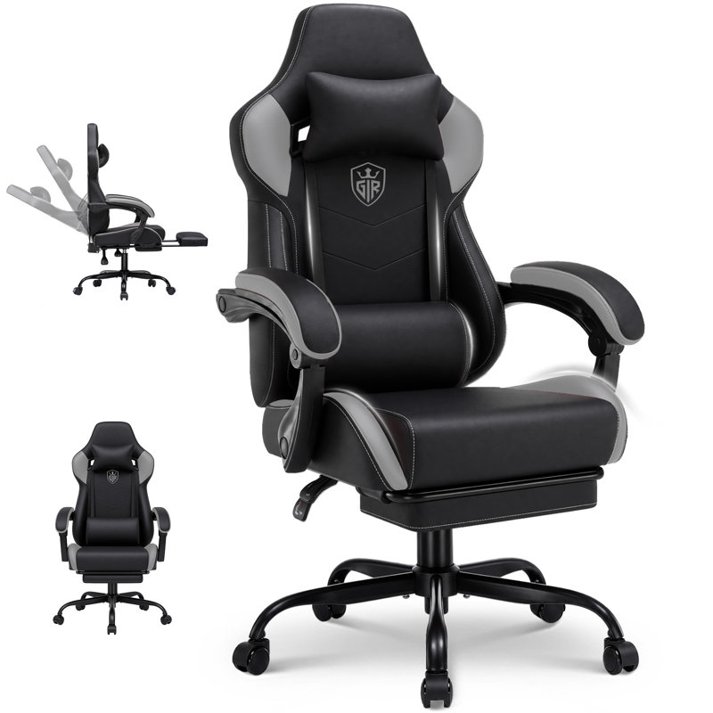 LUCKRACER Swiveling PC & Racing Game Chair, Grey