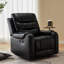 Fauteuil inclinable manuel berçant en cuir Abba Air-965191294