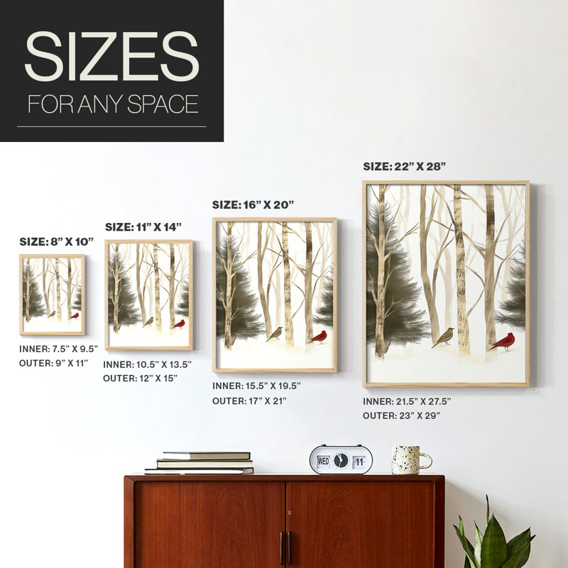 «Christmas Holiday Art» CECI, reproduction encadrée - bois massif, Naturel, 21" H x 17" W