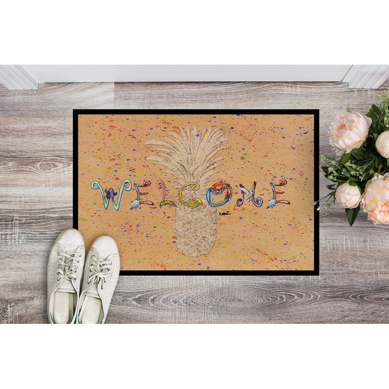 36 po x 24 po tapis de porte d’intérieur anti-dérapant Pineapple, Rectangle 1 pi 6 po x 2 pi 3 po