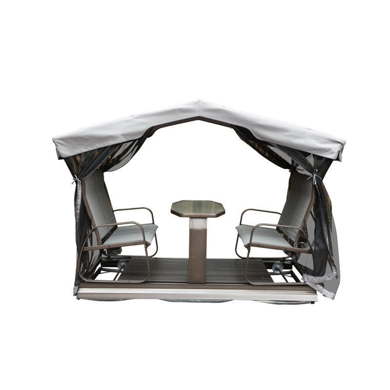Fauteuil oscillant couvert 4 canapés - structure en aluminium pour chaise d'extérieur toutes saisons