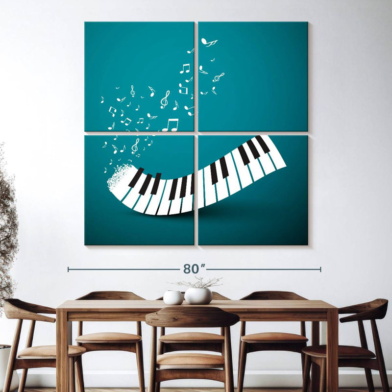 Piano Keyboard Notes, 74" H x 74" W