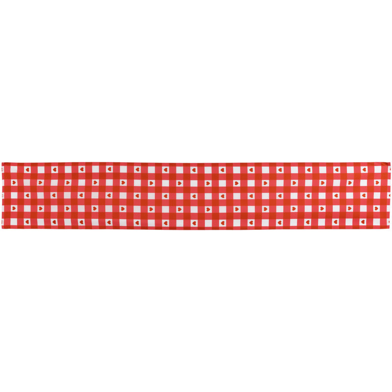 72" Checkered Heart Valentine's Day Table Runner