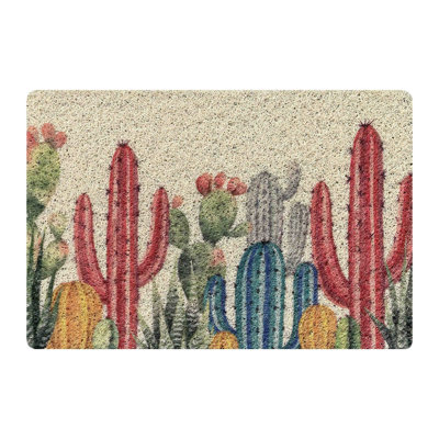 Paillasson Cactus multicolore antidérapant
