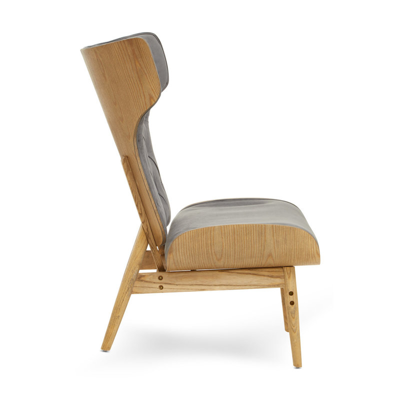 Littlehampt Upholstered Wingback Chair, Grey