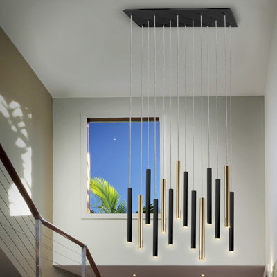 Cortaro 14 - Light Gold/Matte Black LED Cluster Pendant