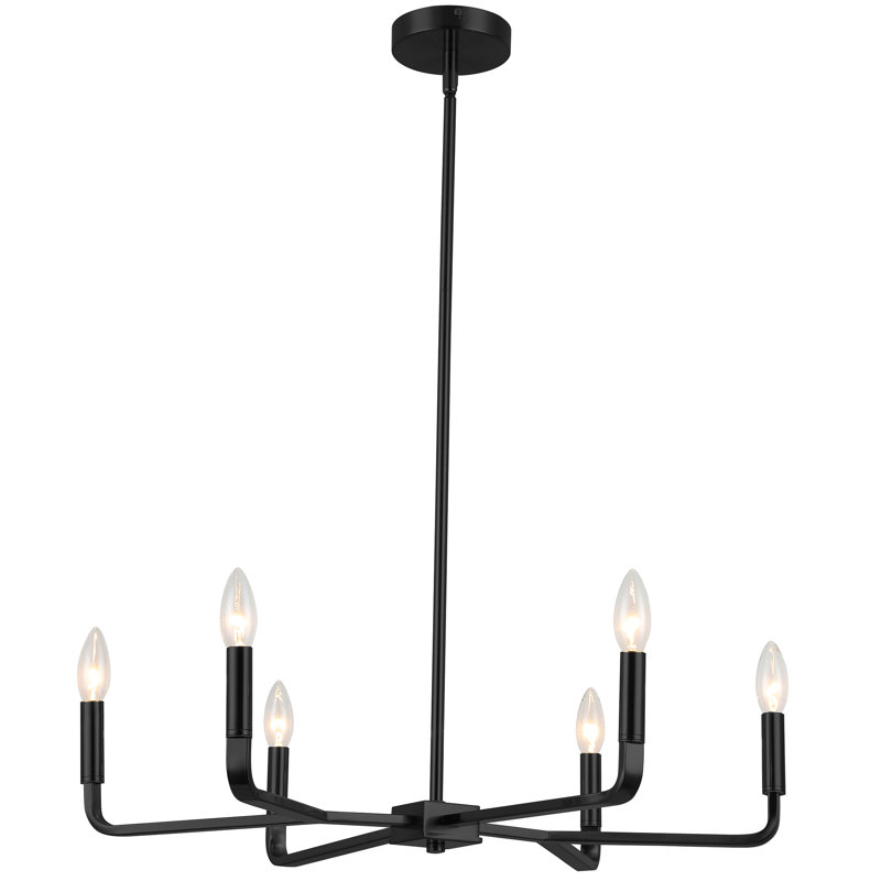 Arkady 6 - Light Dimmable Empire Chandelier, Matte Black