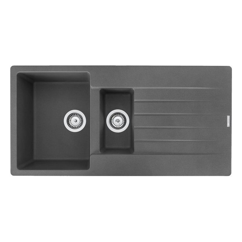 Harlem 1.5 Bowl Inset Kitchen Sink, Grey Silvery