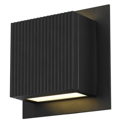 Wilhoite LED Wall Sconce with Art Deco Fluted Design, Up & Down Lighting, 3-CCT Selectable, Dimmable, Wet Rated, ADA Compliant