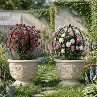 2 PCS Metal Garden Round Trellis for Climbing Plants