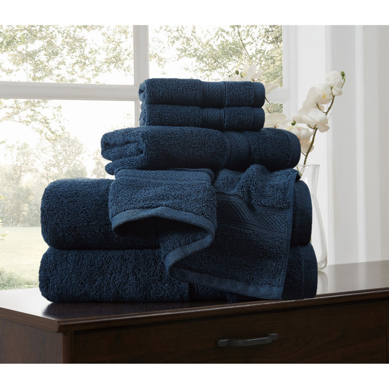  Regal Plush Towel Sets, Dark Blue
