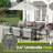 Maurice 9-Piece Hand-Woven Rope Patio Dining Set With Gray Cushions And Umbrella Hole