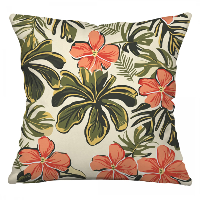 Coussin Tropical, Carré 14 po
