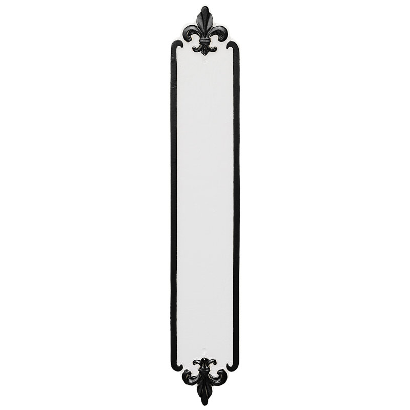 Plaque d’adresse murale sur 4 lignes Fleur de Lis, White / Black, Oui