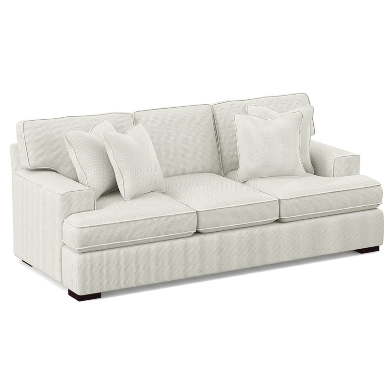Bridgetown 97'' Recessed Arm Sofa with Reversible Cushions, Beige Performance Fabric; 0851-73, Java Finish