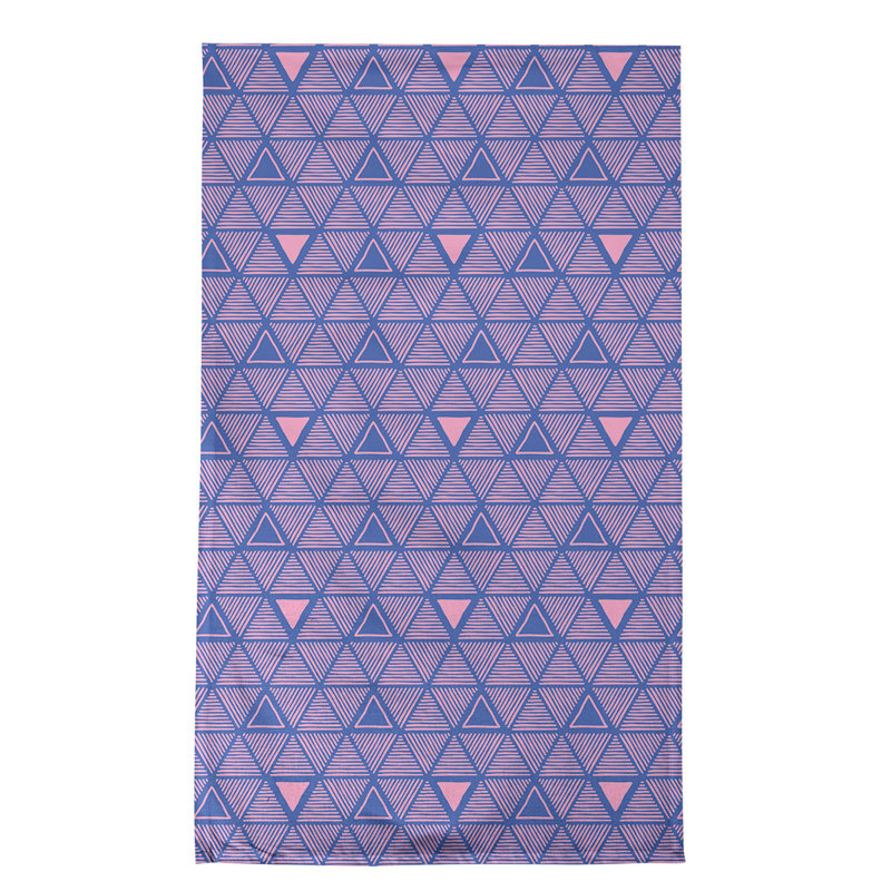 Torchon triangle dessiné à la main, Bleu / pastèque, Croisé en coton