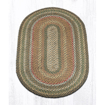  Natural Jute Oval Rug – Fir & Ivory Braided Rug – Durable Farmhouse Decor