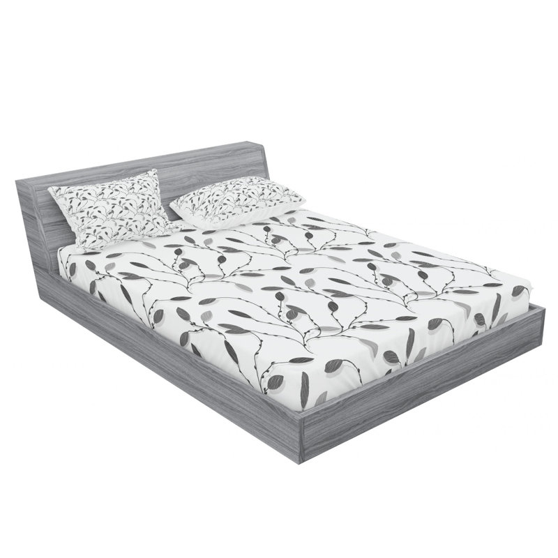 Microfiber Floral Sheet Set, Queen Sheet Set with Fitted Sheet