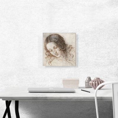 " Head Of Leda 1506 " by Leonardo Da Vinci Painting Print