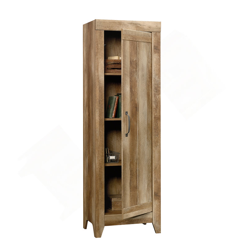Armoire de rangement étroite, finition brune