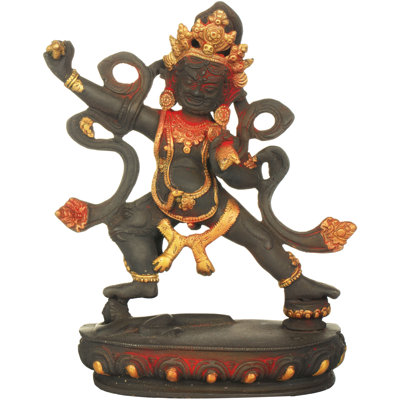 9.6" Handmade Brass Vajrapani Statue – Tibetan Buddhist Deity of Power & Protection (Solid Brass)