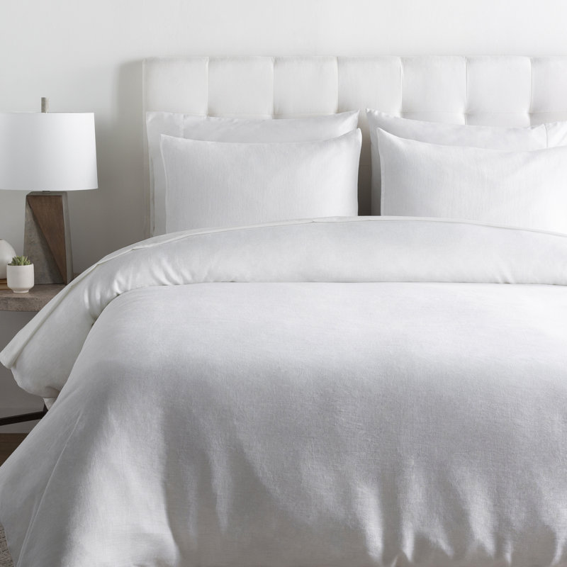 Pia Linen Standard Sham Set, White