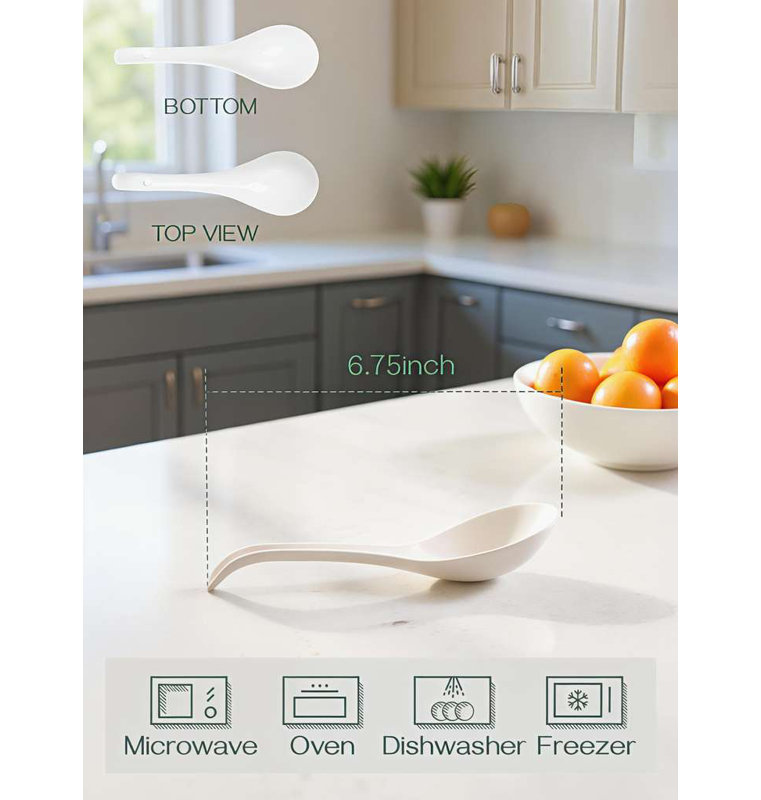 4-Pc Oversized Asian Soup Spoon Set