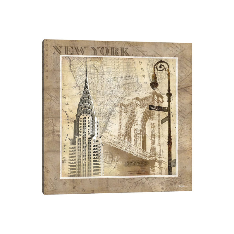 New York Serenade by Keith Mallett - Wrapped Canvas Gallery-Wrapped Canvas Giclée, 45.72 cm H x 45.72 cm W x 1.91 cm D