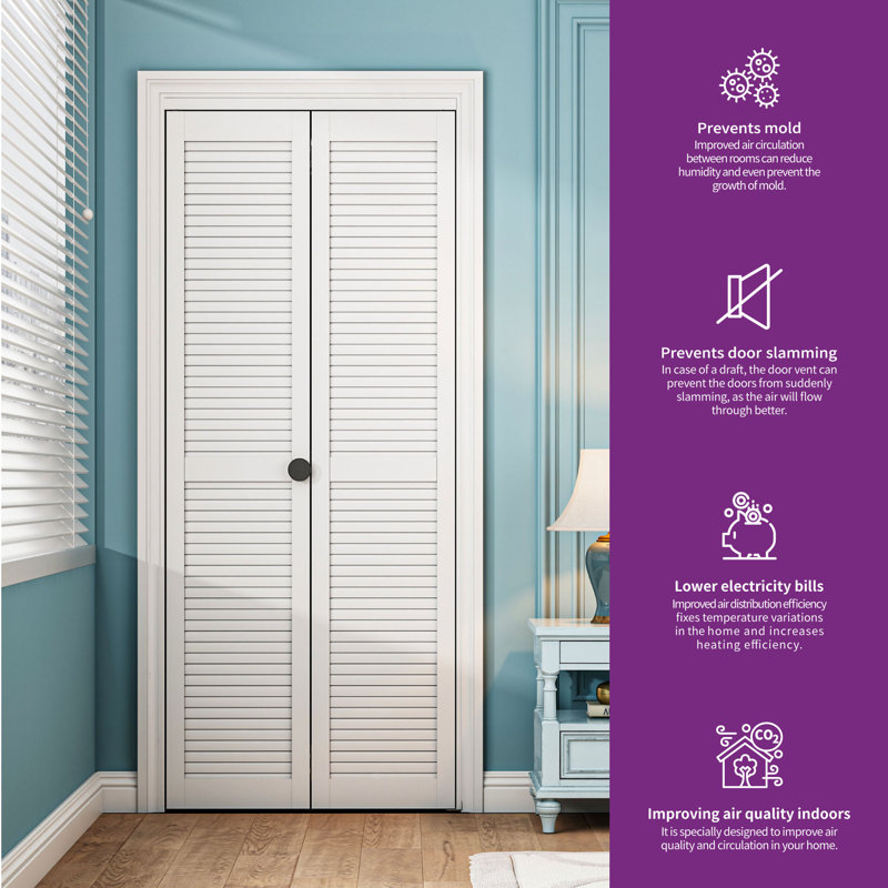 Porte de grange coulissante double 24 po x 80 po en bois manufacturé double avec porte en PVC, 24 po x 80 po